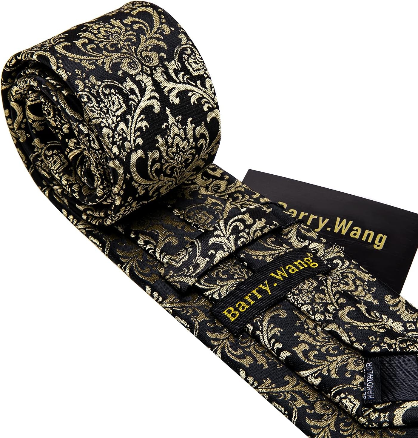 Paisley Tie Fashion Set Hanky Cufflinks Neckties for Men Woven Silk